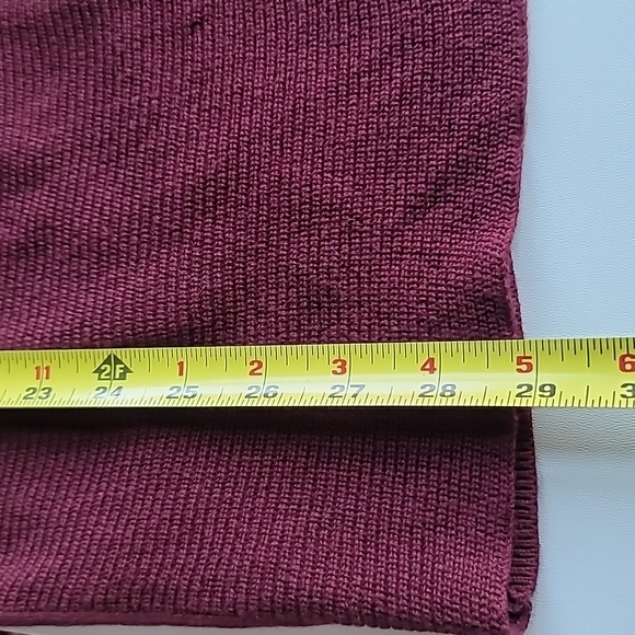 ana NWT wine cardigan Sm sweater waterfall lapels front pockets - Picture 10 of 13